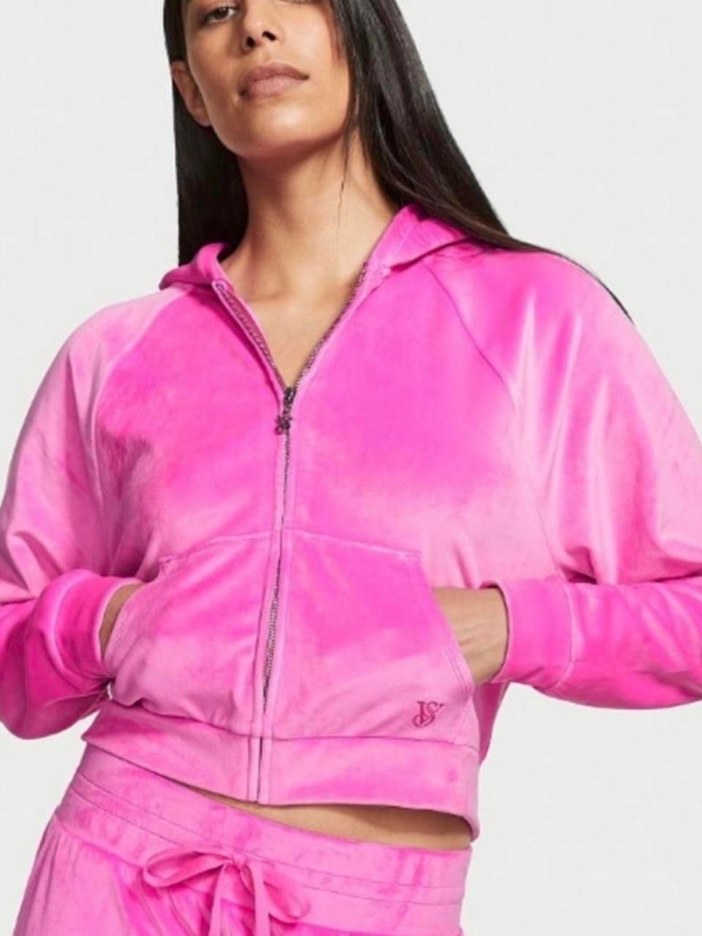 Victoria’s Secret pink velour tracksuit jacket size Small